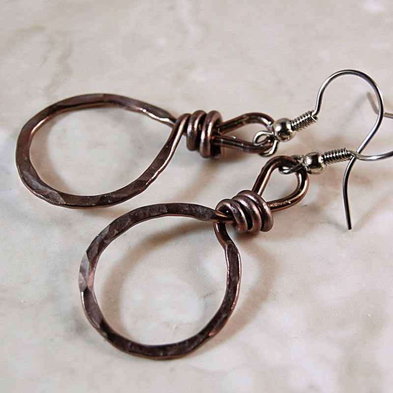 Gunmetal Aluminum Wire Wrapped Earrings