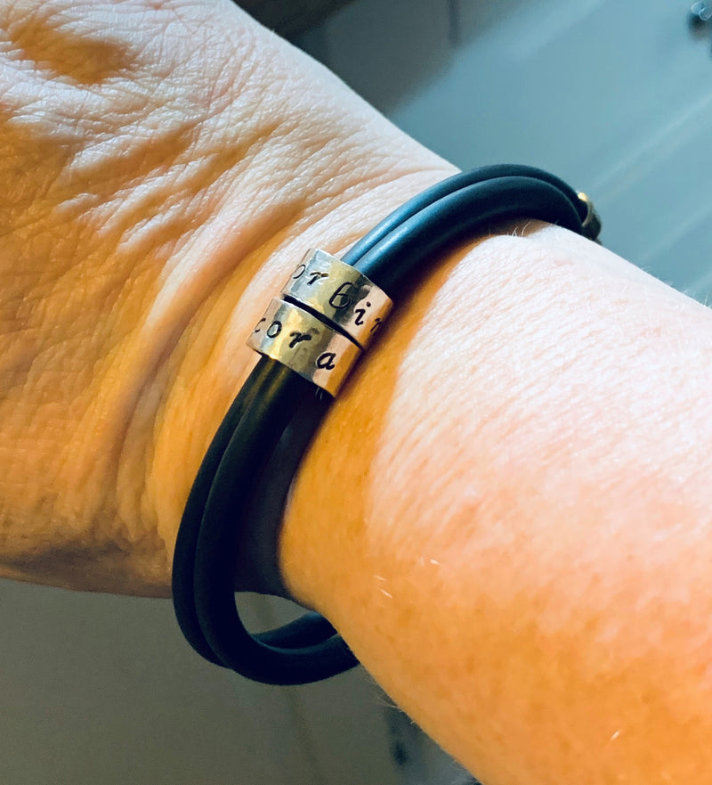 Mens Bracelet with Custom Handmade Beads