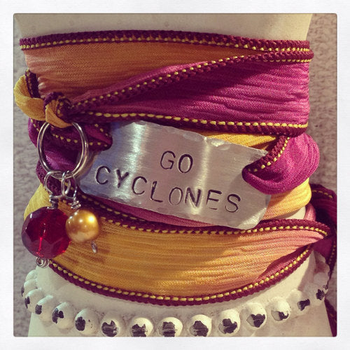 Cyclones Bracelet, Red and Gold