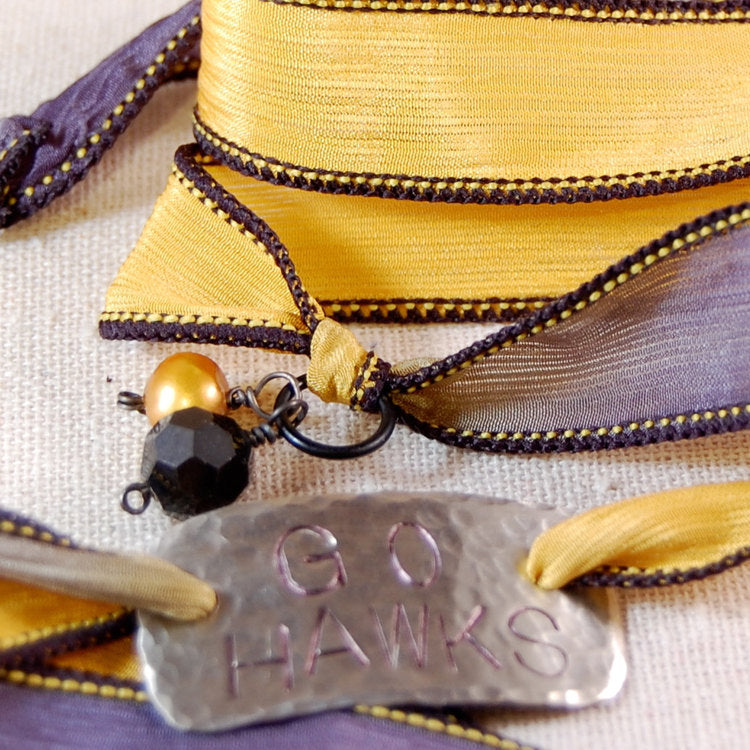 Iowa Hawkeye, Black and Gold Bracelet, Team Bracelet