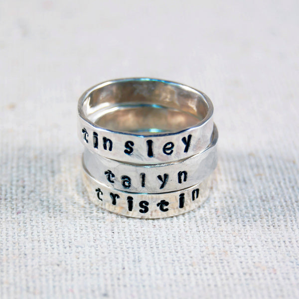 Personalized Stackable Name Ring, Personalized Stacking Rings, Personalized Stackable Mothers Ring, Personalized Name Ring,