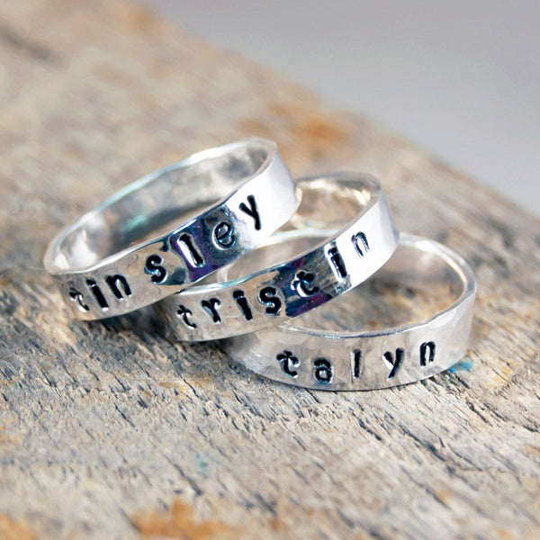 Personalized Stackable Name Ring, Personalized Stacking Rings, Personalized Stackable Mothers Ring, Personalized Name Ring,