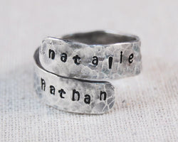 Personalized Mothers Ring, Personalized Wrap Ring, Custom Wrap Ring, Mothers Name Ring