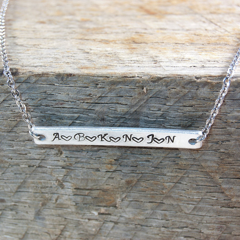 Personalized Bar Necklace, perfect for Brides Maids, friends, sisters,