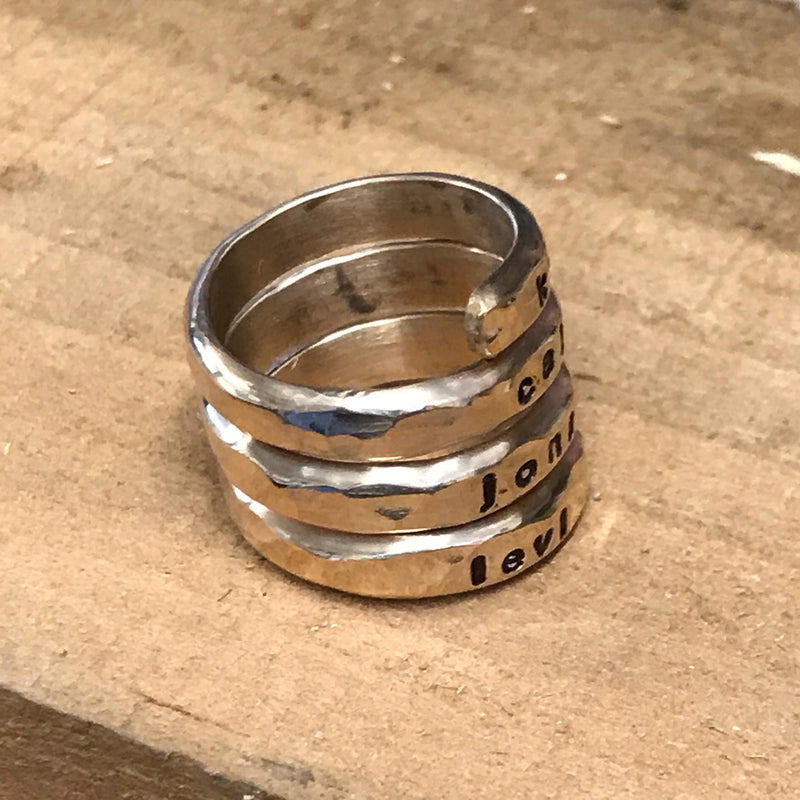 Personalized Mothers Ring 14K Gold Filled Mothers Ring Grandmothers Ring Personalized Wrap Ring Name Ring