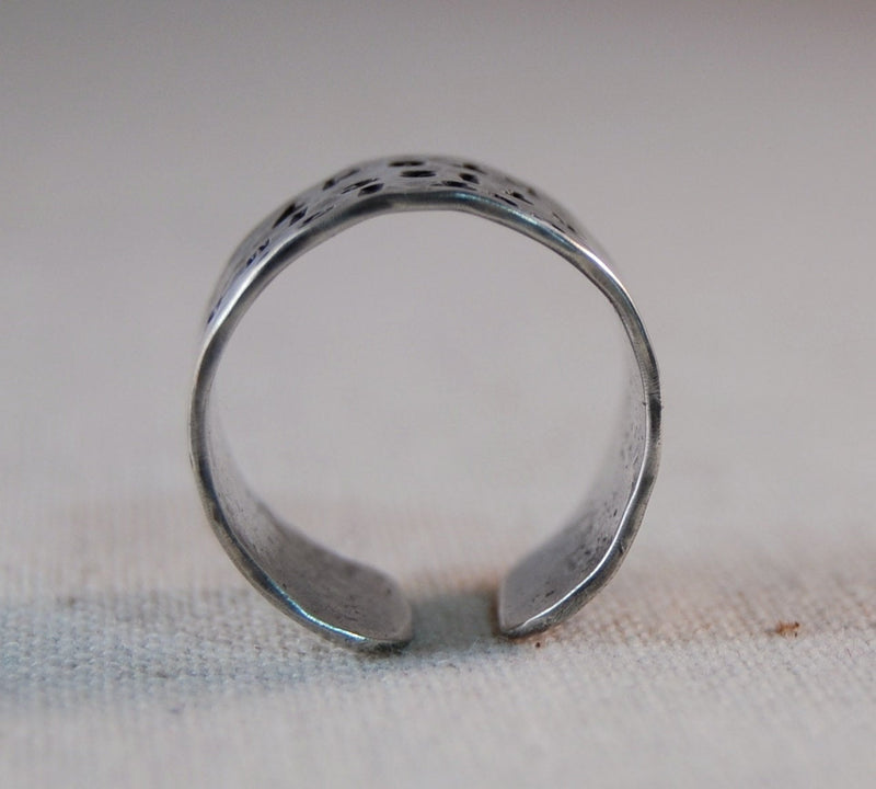 Personalized Mothers Ring Sterling Silver Hand Stamped Ring