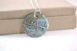 Personalized Necklace, Mothers Necklace, Sterling Silver, Personalized Pendant
