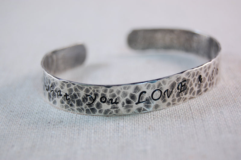 Personalized Bracelet, Mothers Bracelet, Sterling Silver, Memory Bracelet, Inspirational Bracelet, Cuff Bracelet