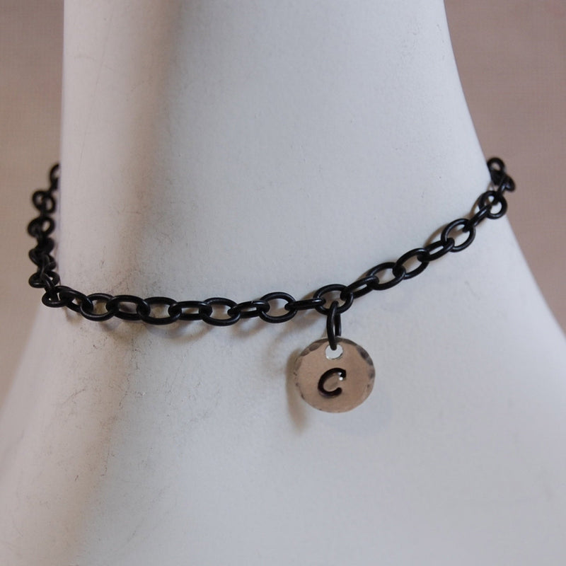 Personalized Charm Black Chain Bracelet