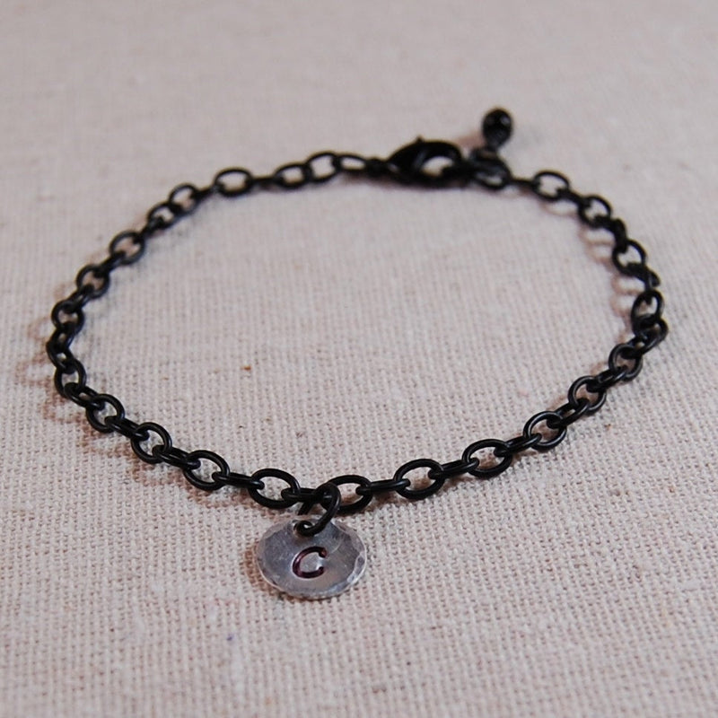 Personalized Charm Black Chain Bracelet