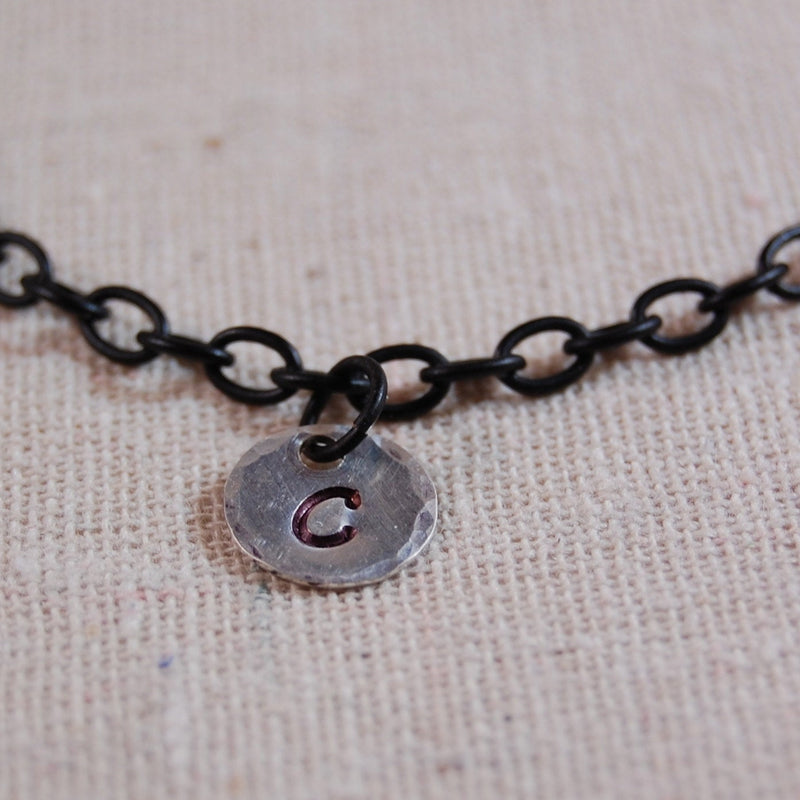 Personalized Charm Black Chain Bracelet