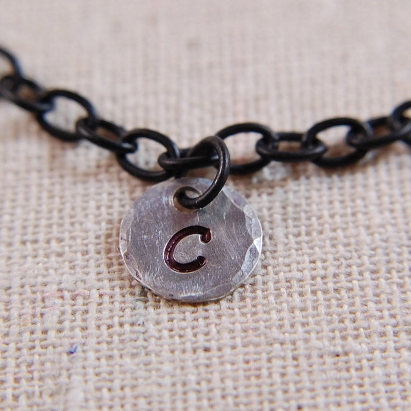 Personalized Charm Black Chain Bracelet