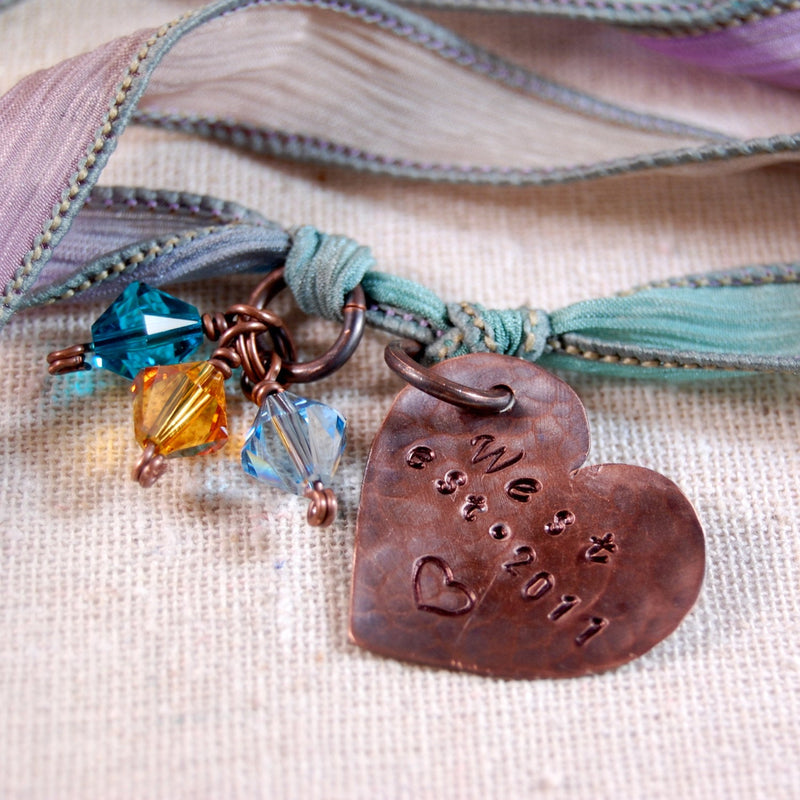 Personalized Bracelet, Mothers Bracelet, Name Bracelet, Charm Bracelet, Personalized Silk Ribbon Bracelet