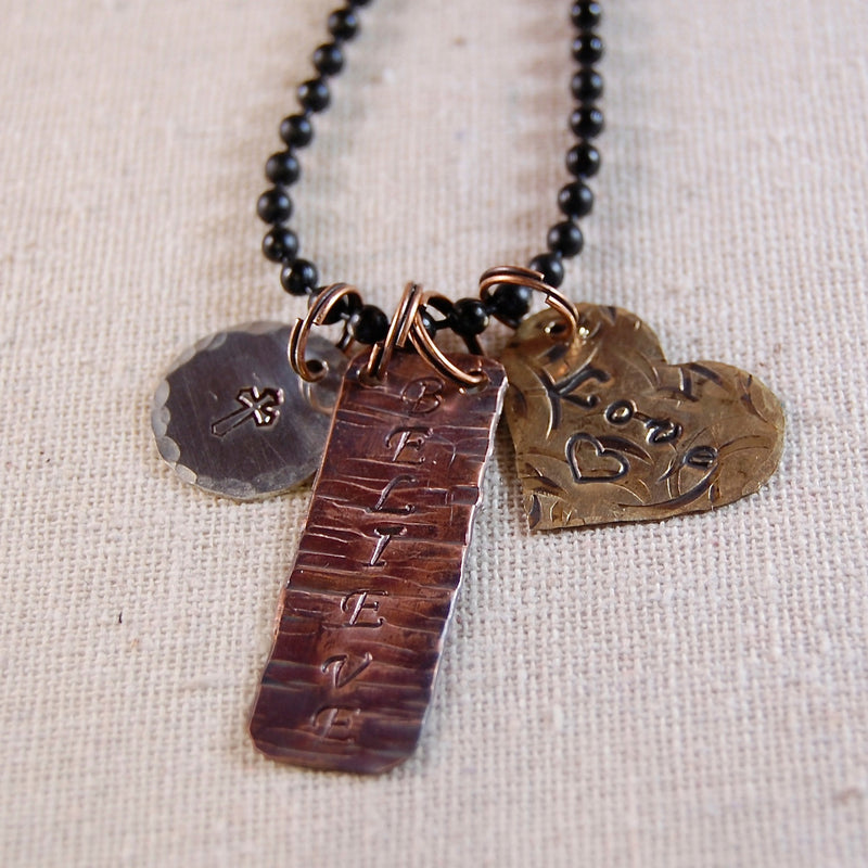 inspirational Necklace - Inspirational Jewelry - Copper Jewelry - Stamped Necklace