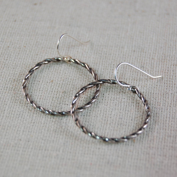 Twisted Sterling Silver Wire Earrings