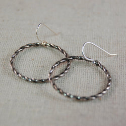 Twisted Sterling Silver Wire Earrings