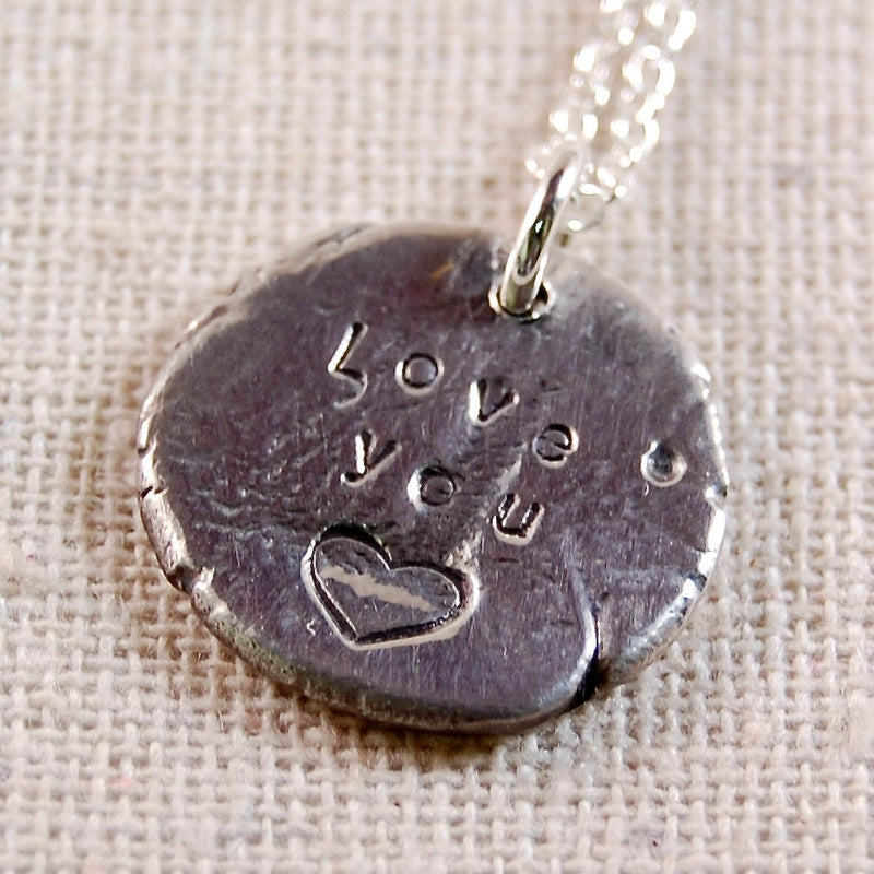Mother Necklace, Initial Necklace, PMC Metal Clay Initial Necklace, Fine Silver Necklace