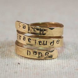 Personalized Mothers Ring 14k  Solid GOLD Wrap Ring Name Ring Mothers Ring