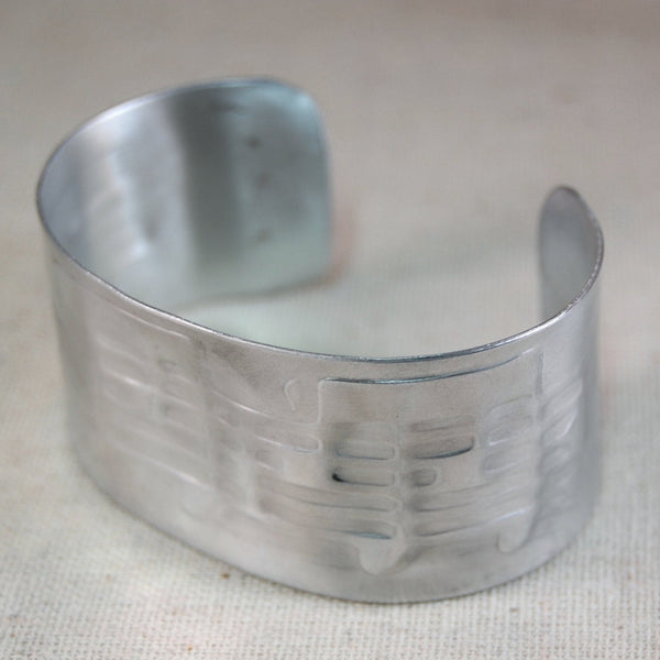 Music Notes Textured Cuff Bracelet