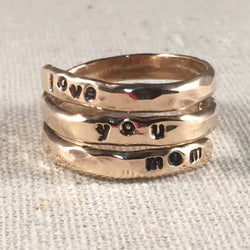Personalized Mothers Ring 14K Gold Filled Mothers Ring Grandmothers Ring Personalized Wrap Ring Name Ring