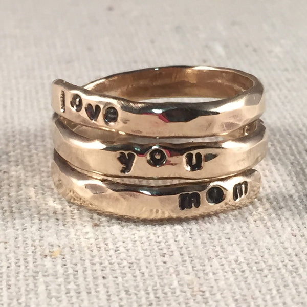Personalized Mothers Ring 14K Gold Filled Mothers Ring Grandmothers Ring Personalized Wrap Ring Name Ring