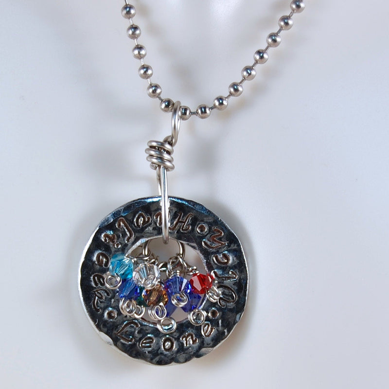 Mothers Necklace Grandmothers Necklace Personalized Necklace Sterling Silver Necklace Personalized Pendant Necklace