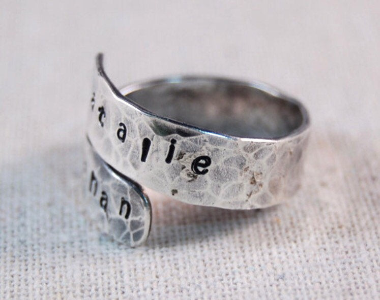 Personalized Mothers Ring, Personalized Wrap Ring, Custom Wrap Ring, Mothers Name Ring