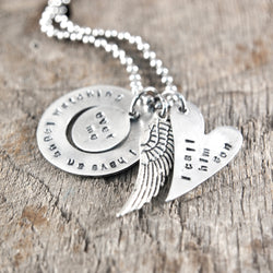 Memory Necklace 30" Stainless Steel Ball Chain with Aluminum Charms