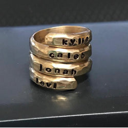 Personalized Mothers Ring 14K Gold Filled Mothers Ring Grandmothers Ring Personalized Wrap Ring Name Ring